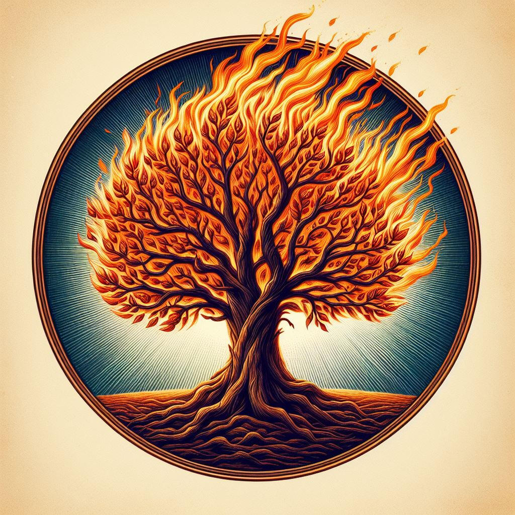 Burning bush. Logo for Covenant Chapel, a church in Ripley, TN.